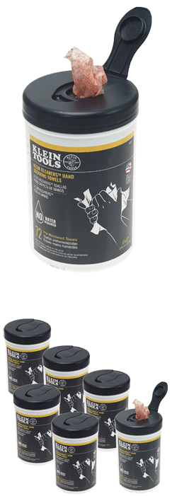 Klein Tools - Serviettes de nettoyage pour les mains et outils - n°9 - Klein Kleaners - Bugnard.ch