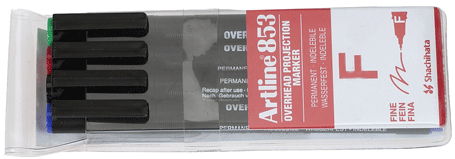 Artline - EK-853 - Marqueurs permanents "Projection" 4 pcs