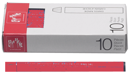 Caran D'Ache - Craies pour bois, hexagonales rouges