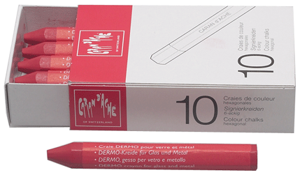 Caran D'Ache - Craies pour sols/murs, hexag. rouges