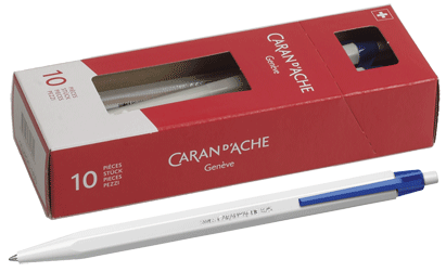 Caran D'Ache - Stylos à bille bleu, corps en matière synthétique