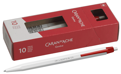 Caran D'Ache - Stylos à bille rouge, corps en matière synthétique
