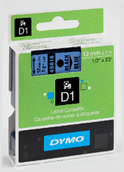 Dymo - D1 - Cassette de ruban à étiqueter - noir sur bleu