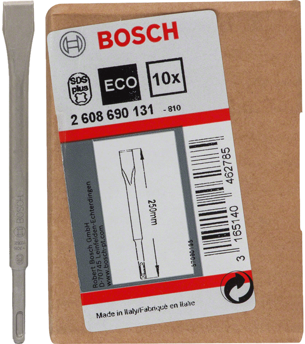 Bosch - SDS-plus - Burins plats - SDS-plus - 20 mm x 250 mm - n°1 - SDS-plus - EAN 3165140462785 - Bugnard.ch