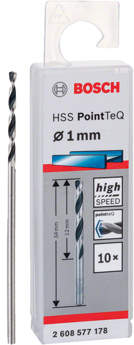 Bosch - PointTeQ - Mèches à métaux à hélice HSS - tige cylindrique - n°1 - PointTeQ - Bugnard.ch