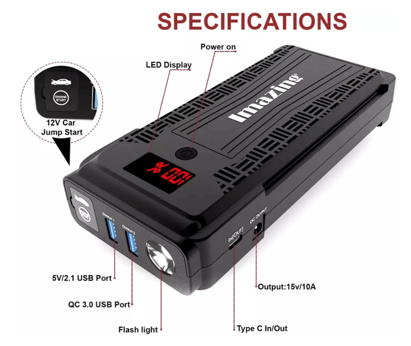 Imazing - IM29 - Kit jump starter-booster et power bank - n°5 - IM29 - EAN 0603432947594 - Bugnard.ch