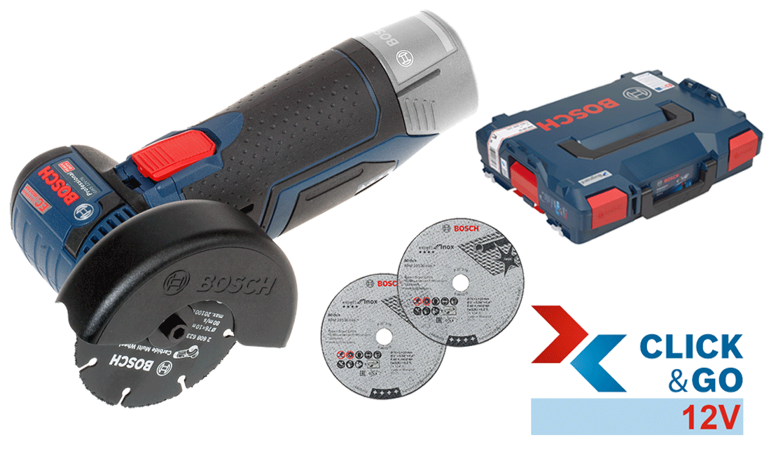 Bosch - GWS 12V-76 - Meuleuse angulaire click&go - 12 V - n°1 - GWS 12V-76 - EAN 3165140843591 - Bugnard.ch