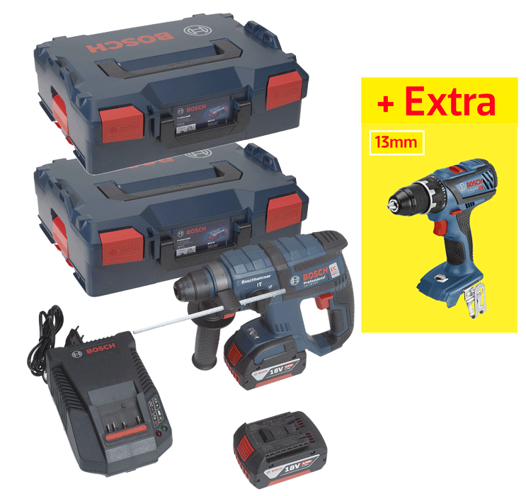 Bosch - Set perforateur électro-pneumatique 18 V + Visseuse-perceuse 18 V - n°1 - GBH 18 V-EC + GSR 18V-28 - Bugnard.ch