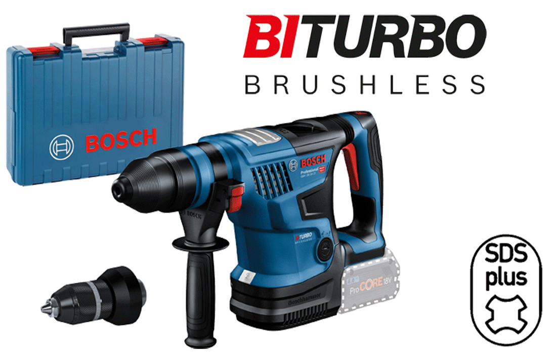 Bosch - Perforateur électro-pneumatique - BITURBO - 18 V - SDS plus - n°1 - GBH 18V-34 CF - EAN 3165140996020 - Bugnard.ch