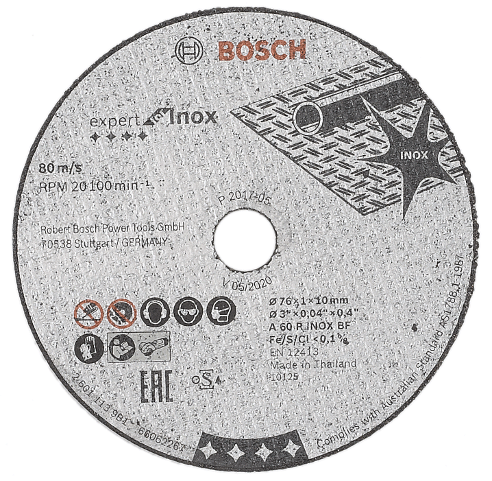 Bosch - Disque à tronçonner pour acier inoxydable - n°1 - Expert for Inox - EAN 3165140830560 - Bugnard.ch