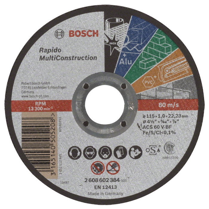 Bosch - Disque à tronçonner - Rapido MultiConstruction - n°1 - Bugnard.ch
