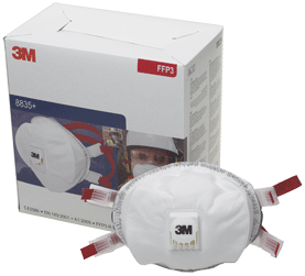 3M - 8835+ - Masques anti-poussière avec gomme étanche - degré FFP3