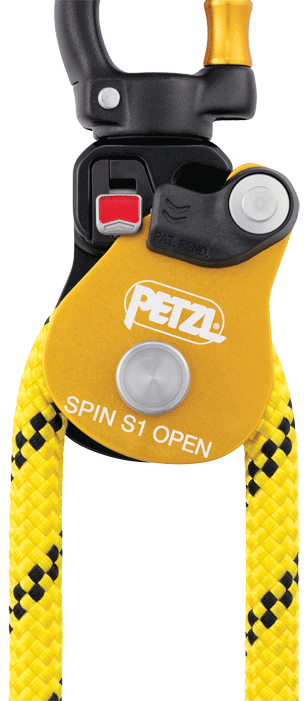 Petzl - Poulie à haut rendement pour systèmes de mouflage - avec émerillon ouvrable - n°2 - SPIN S1 OPEN - EAN 3342540839472 - Bugnard.ch