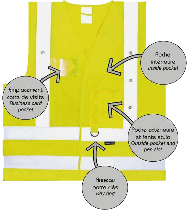PROLUTECH - K-Safe - Gilet de sécurité - Hi-Vis jaune - avec LED - n°3 - K-Safe - Bugnard.ch