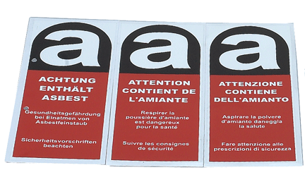 Autocollant "Attention Amiante" - 90 mm - 230 mm