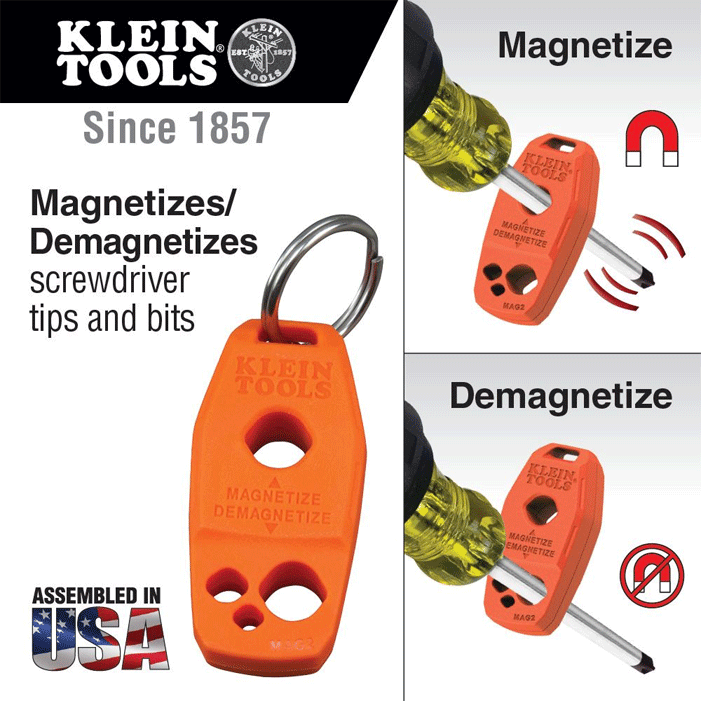 Klein Tools - Magnétiseur / Démagnétiseur pour tournevis - n°2 - EAN 092644324468 - Bugnard.ch