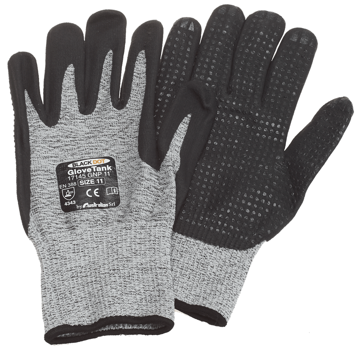 Australian - Gants de travail en nylon - n°1 - BLACK DOT GLOVE TANK 17145 - Bugnard.ch