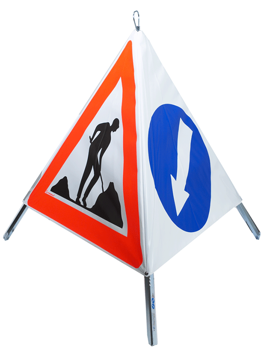 Triopan - Signal pliant - "Travaux-gauche-droite" - classe R1 - n°1 - Bugnard.ch