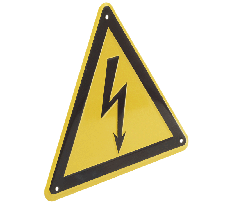 W012 - Signal triangulaire "Danger d'électrocution" - n°3 - W012 - EAN 4250669457424 - Bugnard.ch