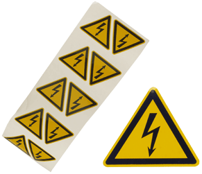 W012 - Signal triangulaire "Danger d'électrocution"