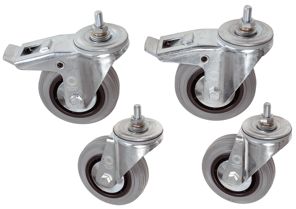 Lübbering - Jeu de 4 roues pivotantes p.736.900 - n°1 - Bugnard.ch