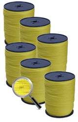 Cordelette avec métrage imprimé - jaune - 6 pièces