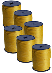 Cordelette en polypropylène tissé - orange - 500 m -6 pièces