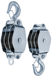 Moufles pour corde - 3 poulies synthétiques