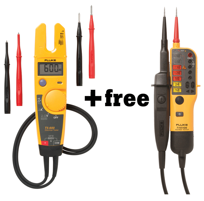 Fluke - T5-600 + T110 VDE - Ampèremètre numérique et contrôleur de tension - n°1 - T5-600 + T110 VDE - EAN 0095969919623 - Bugnard.ch