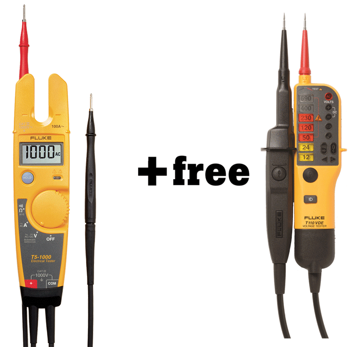 Fluke - T5-1000 + T110 VDE - Ampèremètre numérique + contrôleur de tension - n°1 - T5-1000 + T110 VDE - EAN 0095969919630 - Bugnard.ch