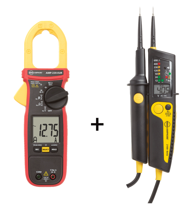 Beha-Amprobe - Kit contrôleur de tension et pince ampèremétrique - n°1 - AMP-220-EUR + 2100-Beta - EAN 0095969983792 - Bugnard.ch