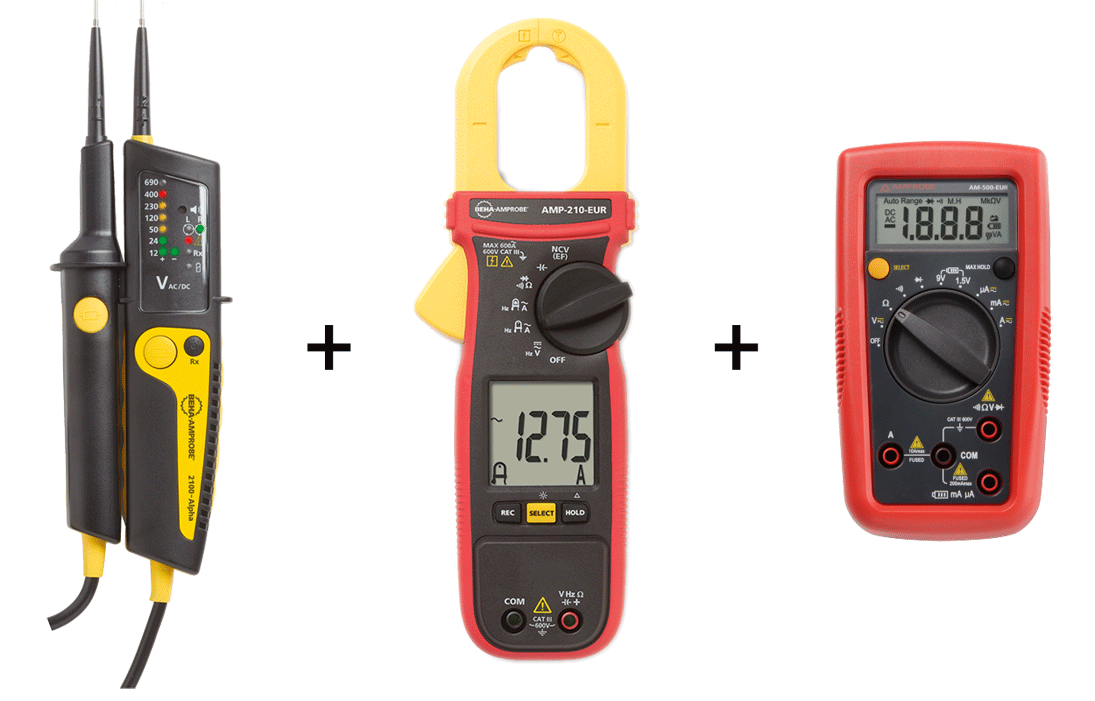 Beha-Amprobe - Basic kit pour électricien - n°1 - 2100-ALPHA + AMP-210-EUR + AM-500-EUR - EAN 0195112016503 - Bugnard.ch